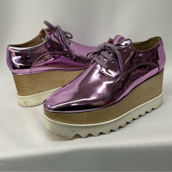 Stella McCartney Elyse Metallic Pink Platform Size 8 / 38 - Picture 14 of 15